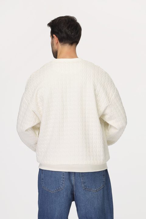 Relax Fit Sweat Shirt Off White - Image 4