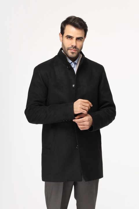 Regular Fit Coat Black - Image 3