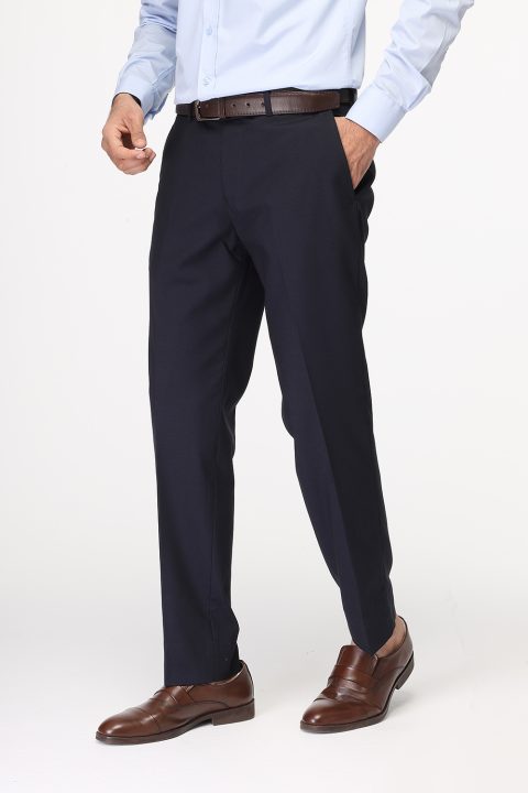 Slim  Straight Fit Classic Pants Dark Blue - Image 3