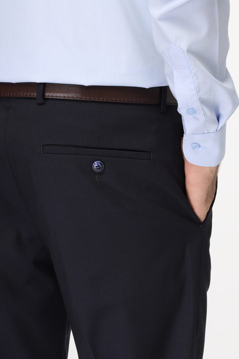 Slim  Straight Fit Classic Pants Dark Blue - Image 4