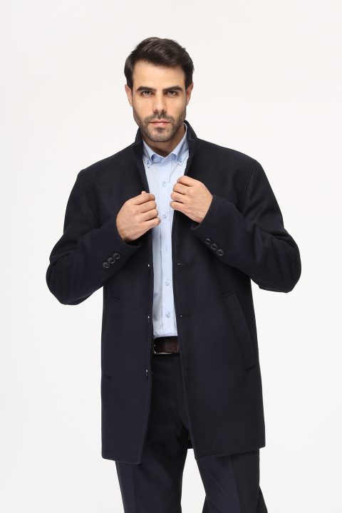 Regular Fit Coat Dark Blue