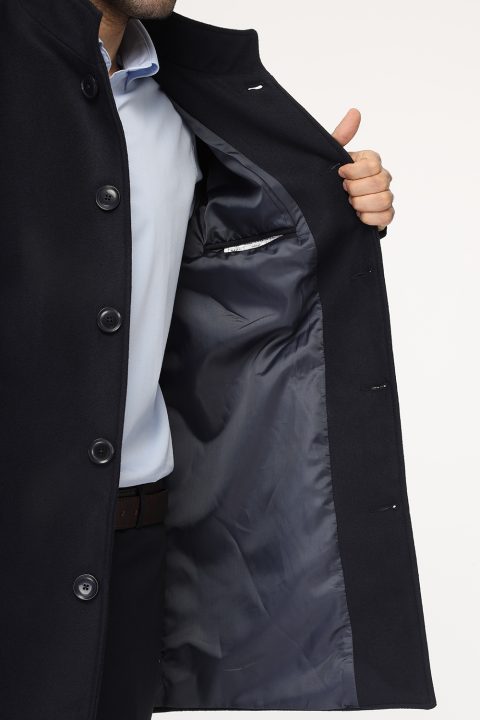 Regular Fit Coat Dark Blue - Image 7