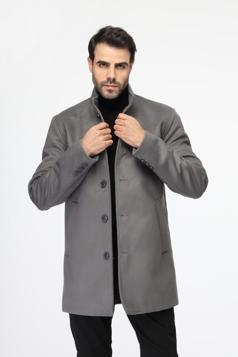 Regular Fit Coat Gray