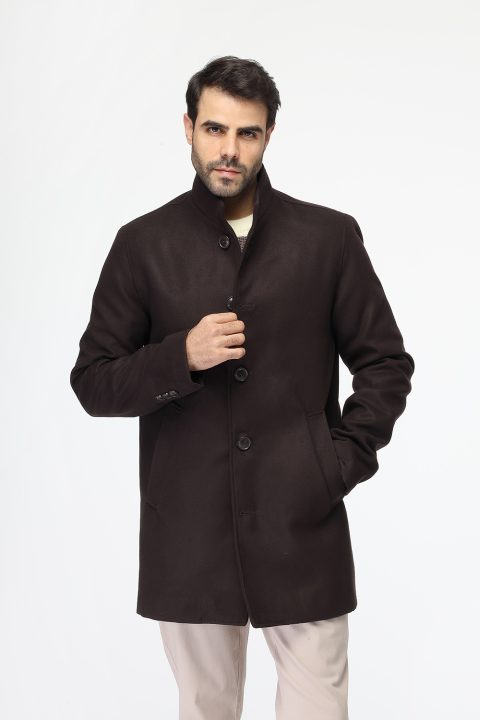 Regular Fit Coat Dark Brown - Image 3