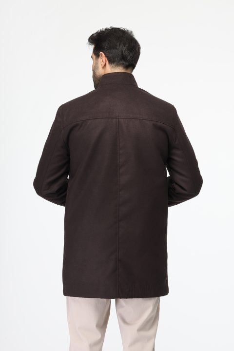 Regular Fit Coat Dark Brown - Image 4