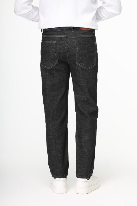 Slim Straight Fit Trousers Jeans Dark Gray - Image 5