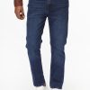 Slim Straight Fit Trousers Jeans Dark Blue