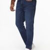 Slim Straight Fit Trousers Jeans Dark Blue - Image 3