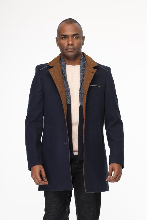 Regular Fit Coat Dark Blue