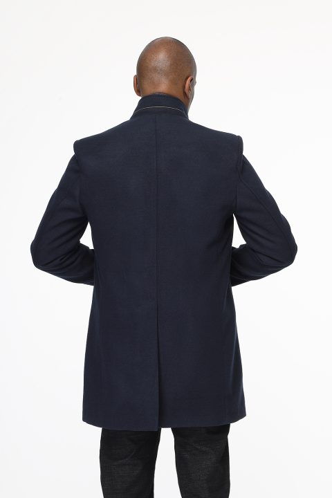 Regular Fit Coat Dark Blue - Image 4