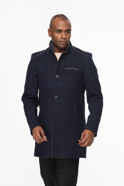 Regular Fit Coat Dark Blue - Image 5