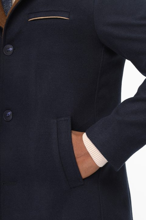 Regular Fit Coat Dark Blue - Image 7