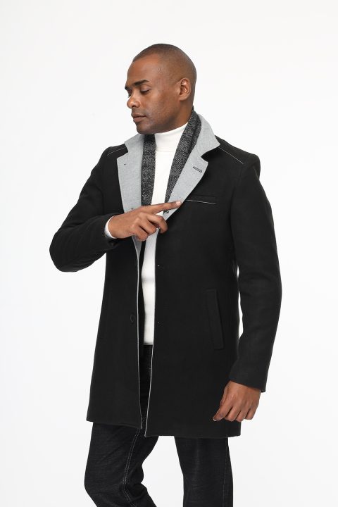 Regular Fit Coat Black - Image 4