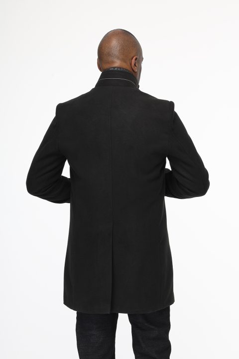 Regular Fit Coat Black - Image 5