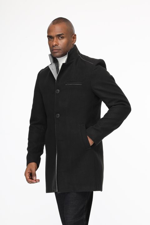 Regular Fit Coat Black - Image 6