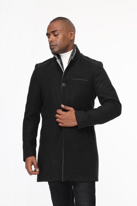 Regular Fit Coat Black - Image 7