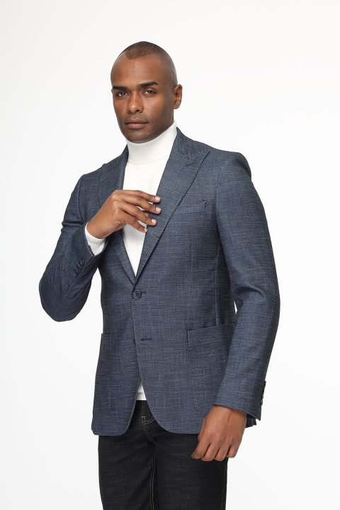 Slim Fit Blazer Blue - Image 3