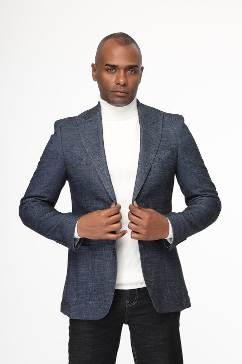 Slim Fit Blazer Blue - Image 4