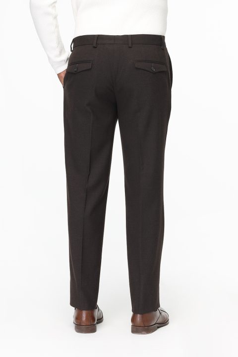 Straight Fit Classic Pants Dark Brown - Image 3