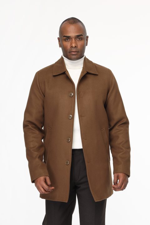 Regular Fit Coat Brown