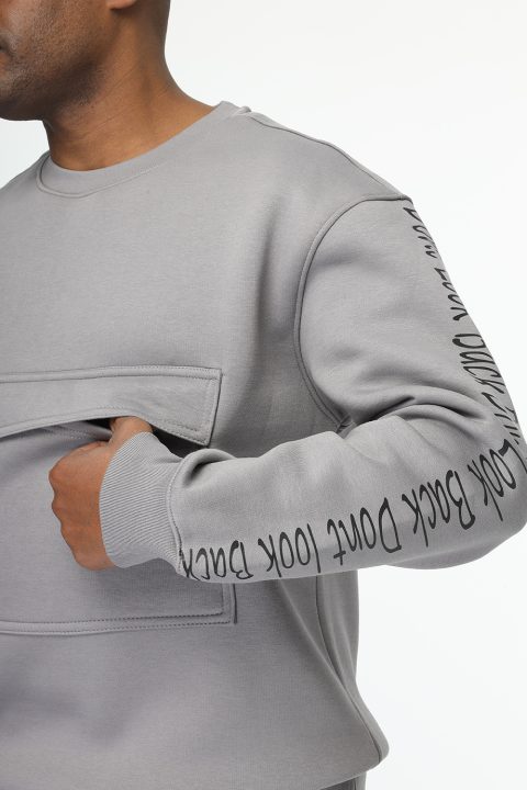 Over Size Sweat Shirt Gray - Image 5