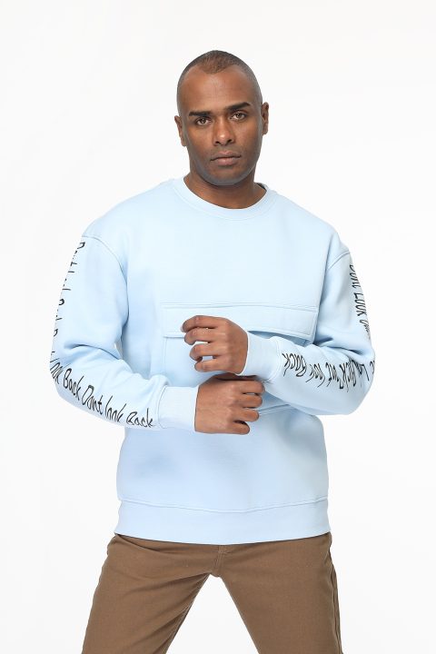 Over Size Sweat Shirt Light Blue