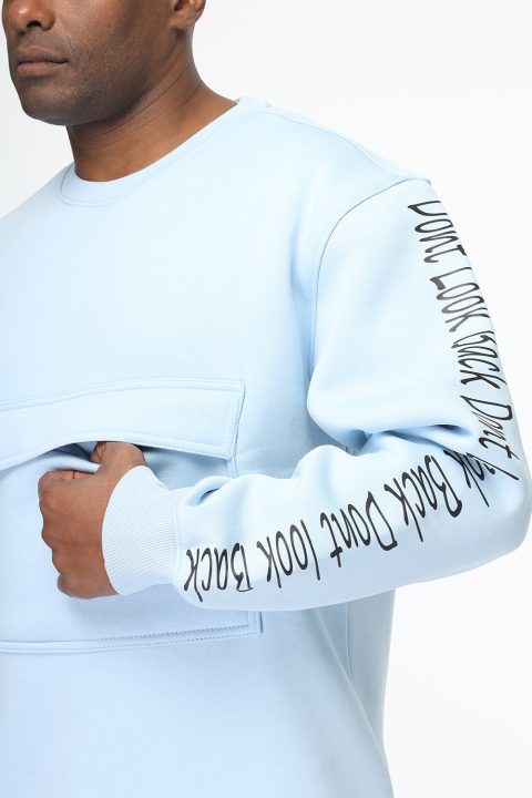 Over Size Sweat Shirt Light Blue - Image 4