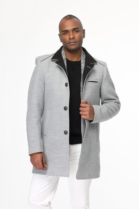 Regular Fit Coat Light Gray