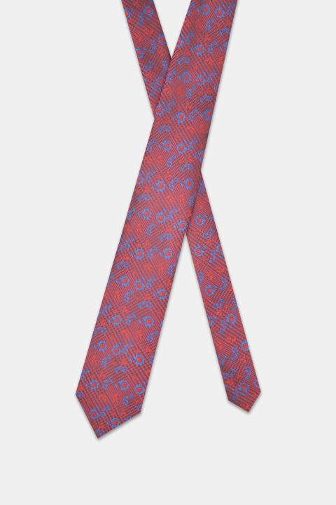 Jacquard Tie 7 cm Maroon - Image 2