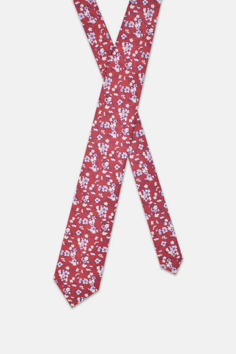 Jacquard Tie 7 cm Red - Image 2