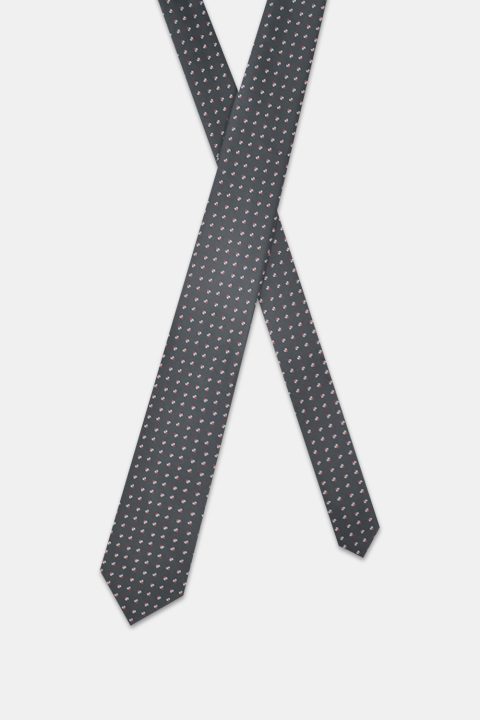 Jacquard Tie 7 cm Black - Image 2