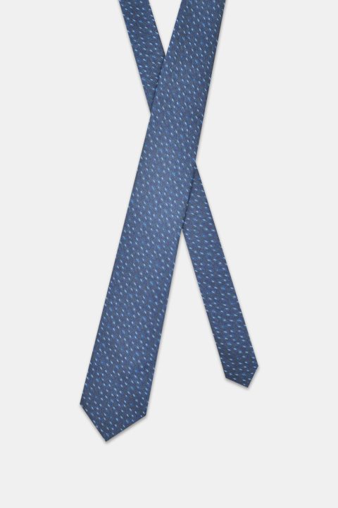 Jacquard Tie 7 cm Dark Blue - Image 2