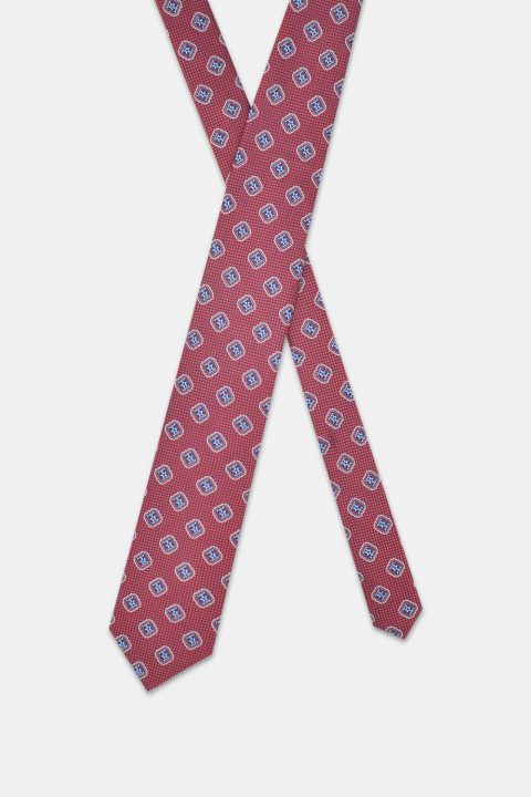 Jacquard Tie 7 cm Red - Image 2