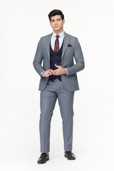 Slim Fit Suit Blue - Image 4