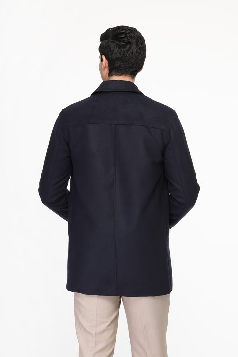 Regular Fit Coat Dark Blue - Image 3