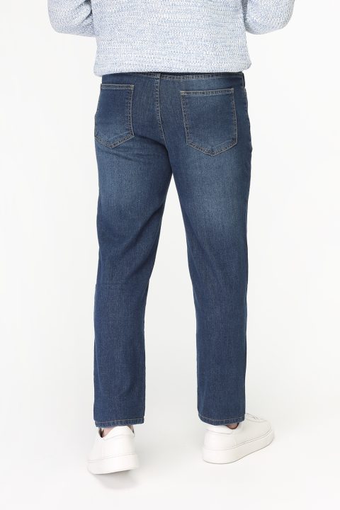 Slim Straight Fit Trousers Jeans Blue - Image 5