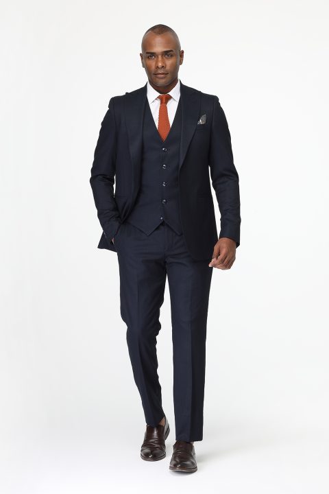 Slim Fit Suit Dark Blue - Image 4