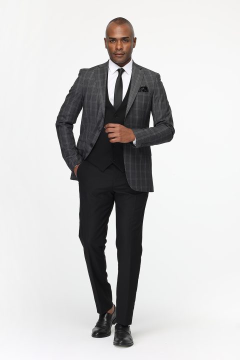 Slim Straight Fit Suit Gray