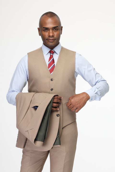 Slim Fit Suit Beige - Image 3