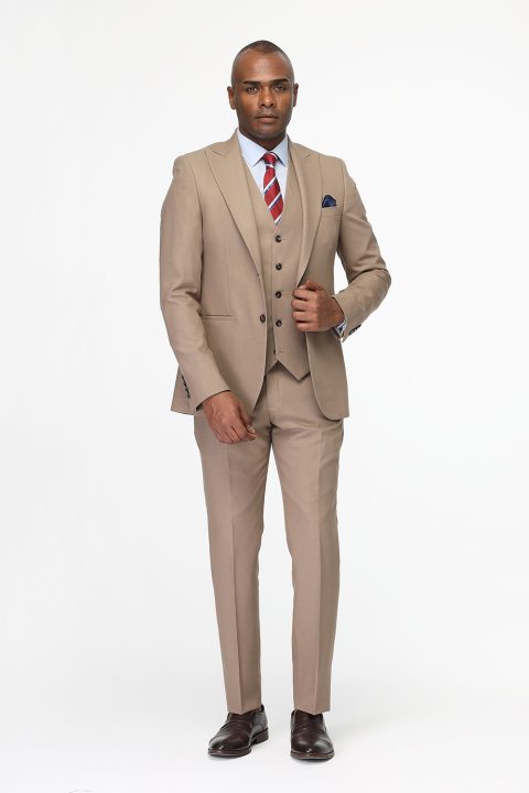 Slim Fit Suit Beige - Image 4