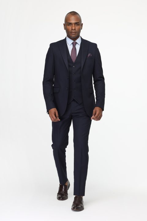 Slim Fit Suit Dark Blue