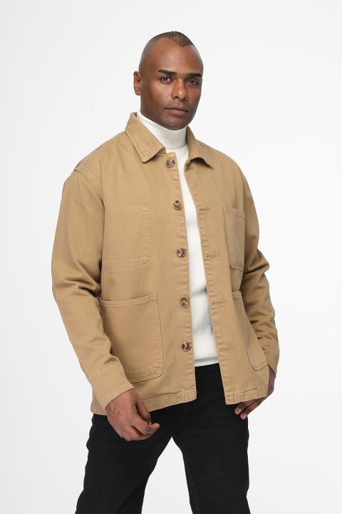 Jacket Gabardine Regular Fit Beige - Image 3