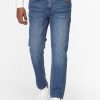 Slim Straight Fit Trousers Jeans Blue