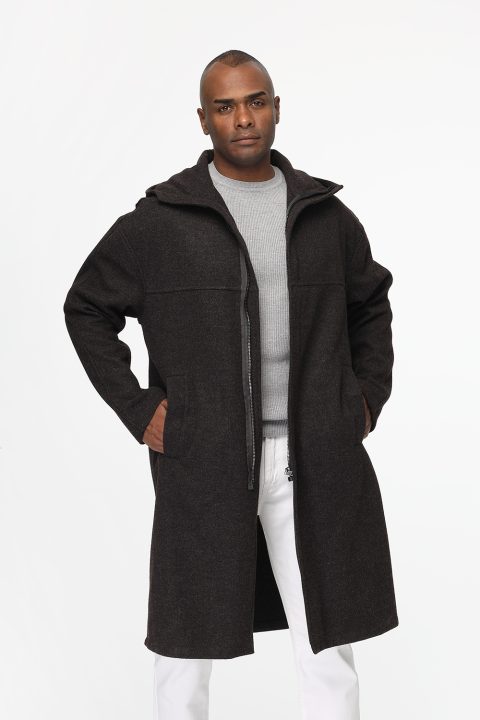 Over Size Coat Dark Brown - Image 3