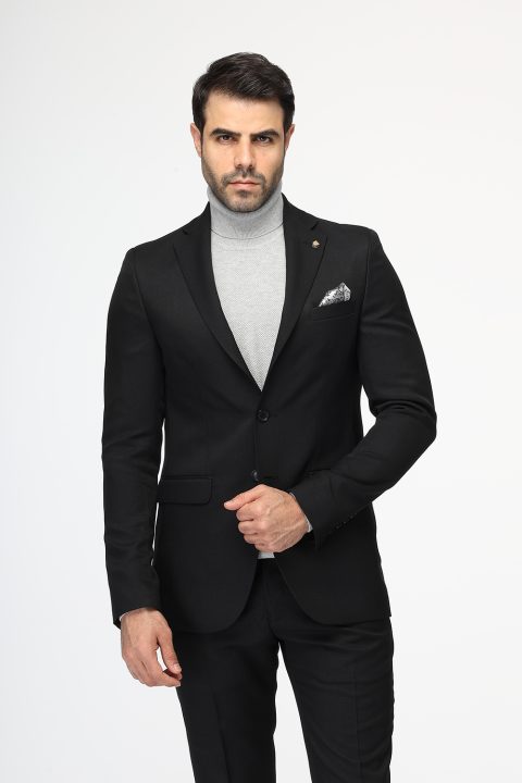 Slim Fit Suit Black - Image 4