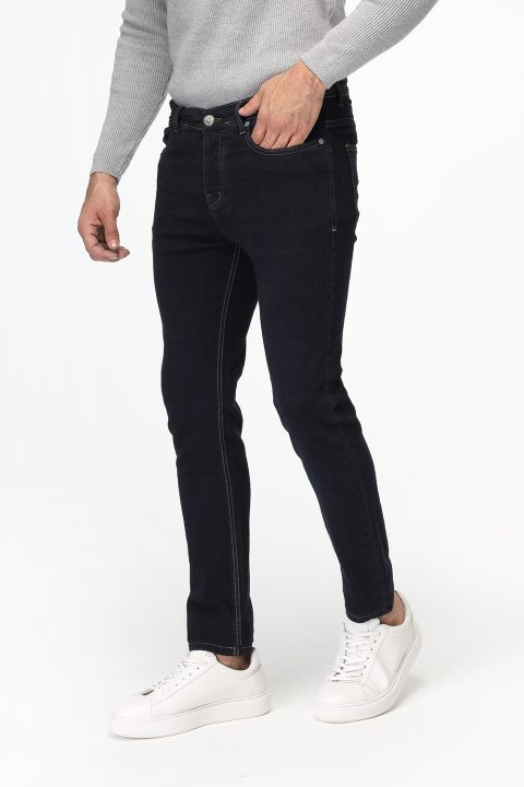 Slim Fit Trousers Jeans Dark Blue - Image 3