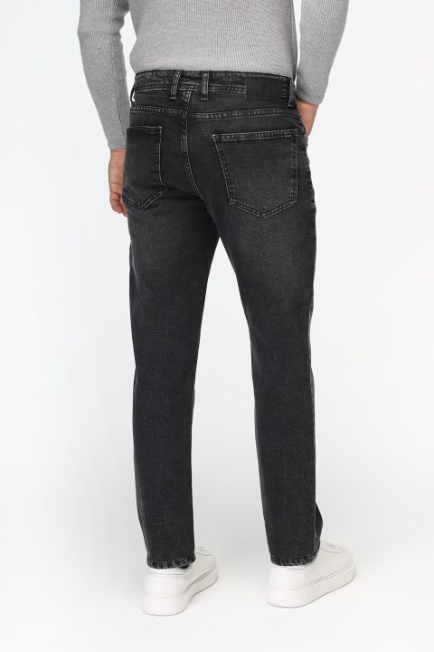 Slim Straight Fit Trousers Jeans Dark Gray - Image 4