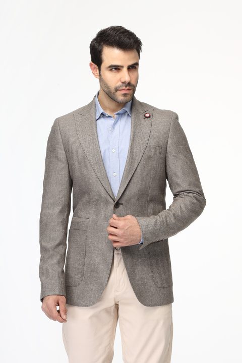 Slim Fit Blazer Brown - Image 3