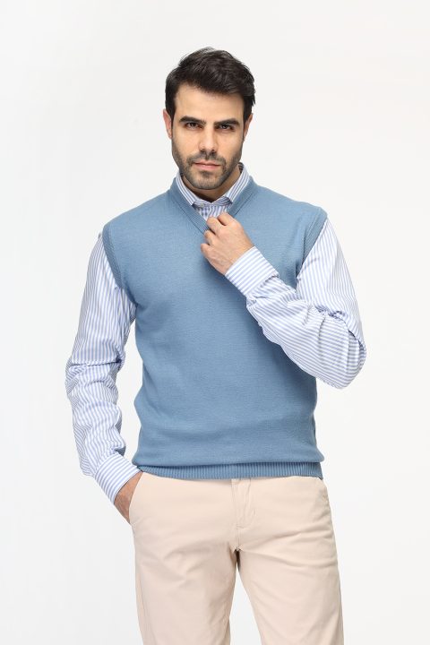 Slim Fit Gilet Blue