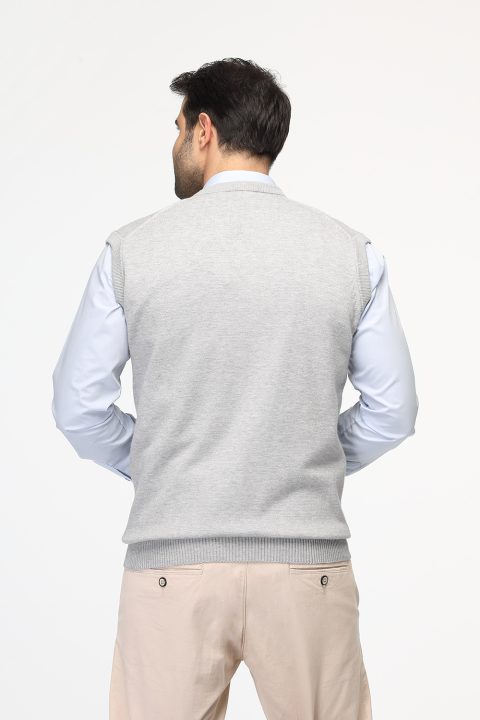 Slim Fit Gilet Gray - Image 3